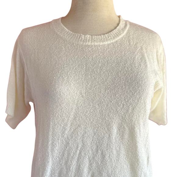 Womens Top Size Large White Sweater Tee Casual Elegance Summer Boating Vacation - Picture 4 of 7